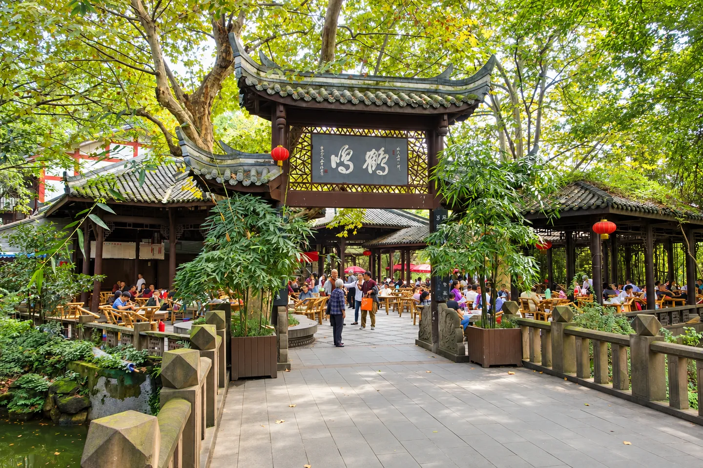 Teahouse seating in Chengdu’s People’s Park