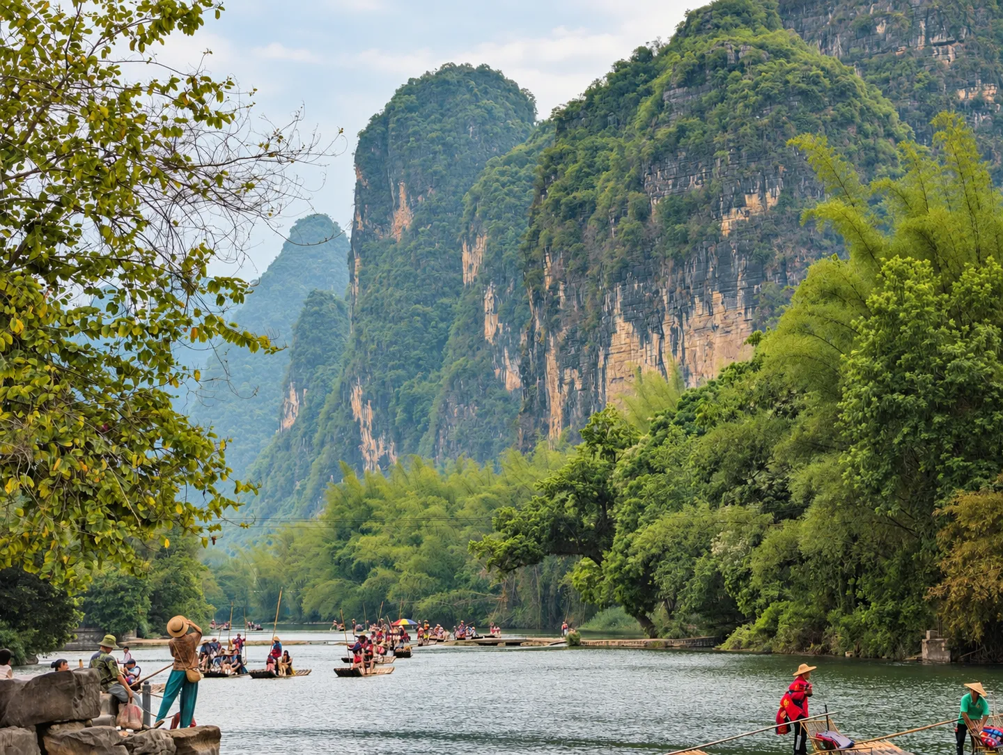 Bamboo rafts on the Yulong River