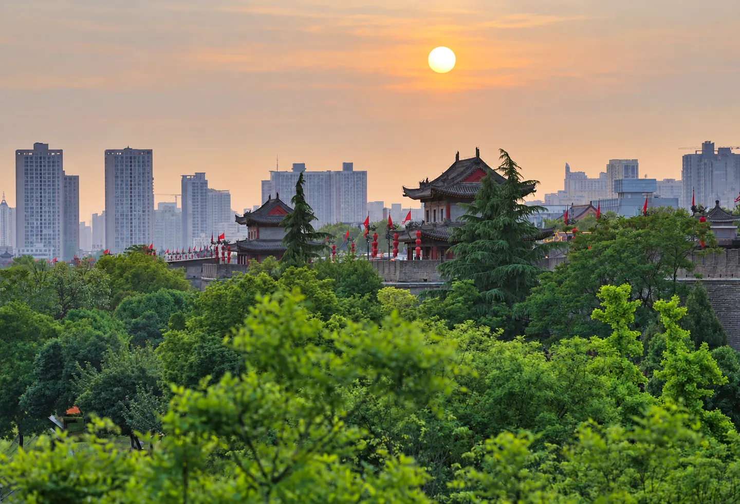 Stone ramparts of the Xi’an City Wall